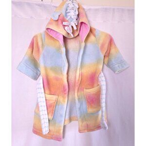 Cat & Jack Toddler Girls' Unicorn Robe Size 2T/3T Soft Cozy Hooded Bathrobe